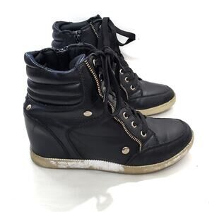 JustFab | Tindy Wedge Lace Up and Zip Sneakers